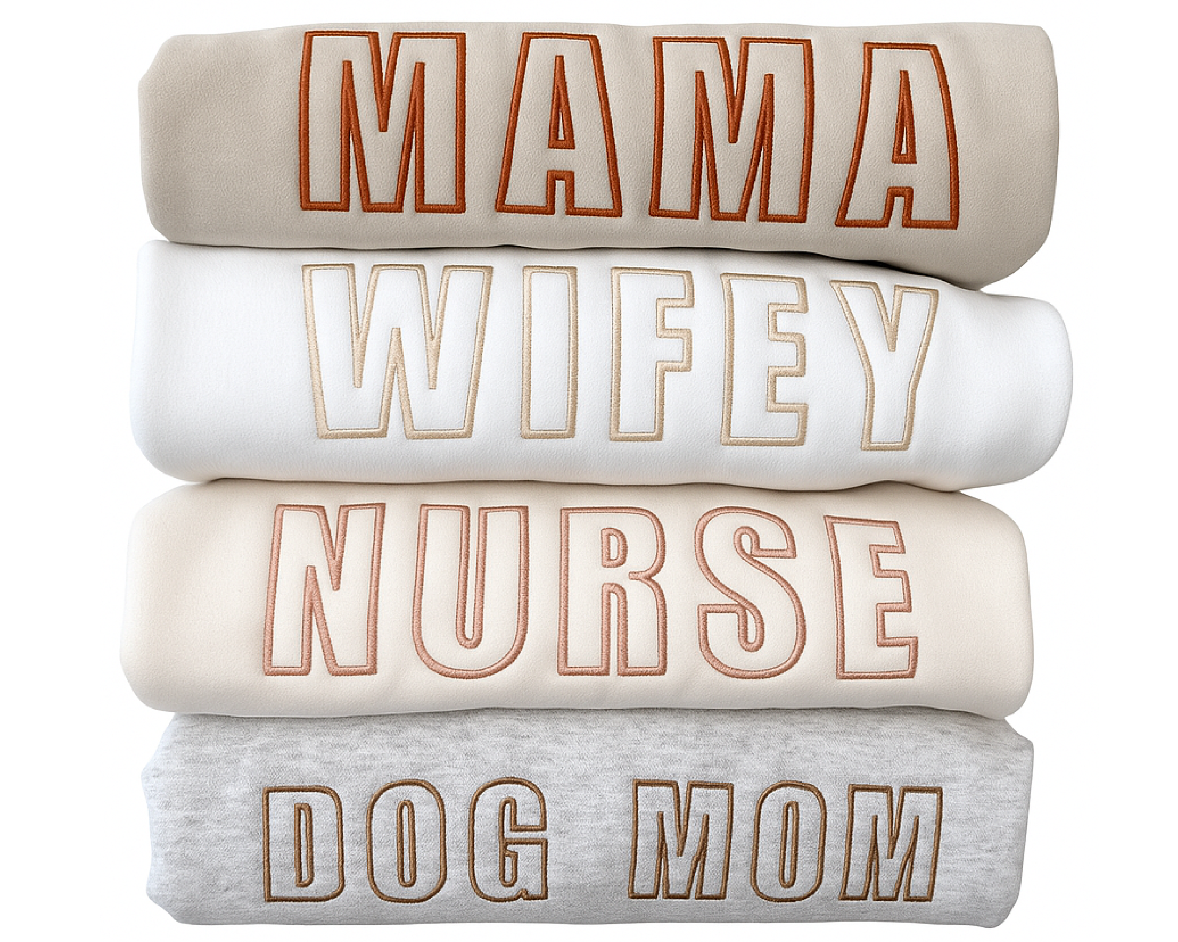 Embroidered Outline Word Sweatshirt