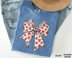 Comfort Colors® Coquette Sketch Bow Shirt - Hand-Drawn Heart Ribbon Tee - vl36