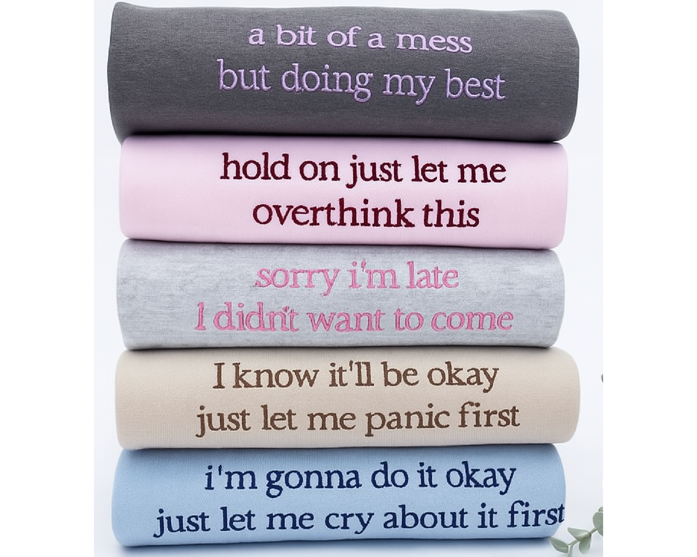 Custom Embroidered Quote Sweatshirt – Personalized Wording Crewneck