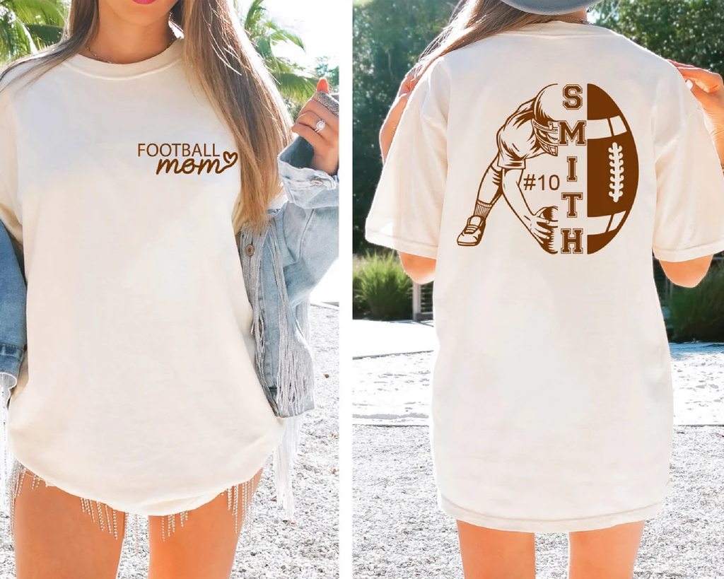 Custom Football Mom Shirt – Personalized Name & Number Tee