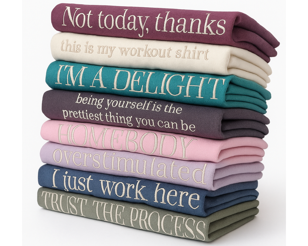 Custom Embroidered Quote Sweatshirt – Personalized Wording Crewneck