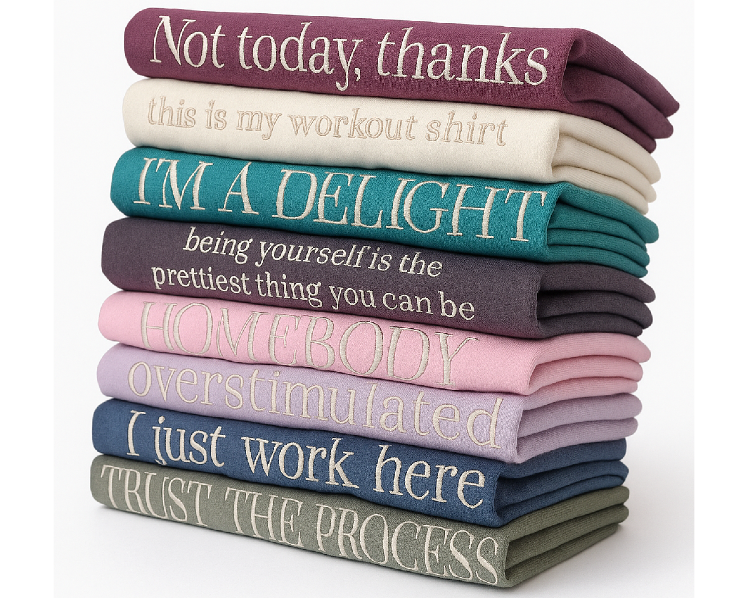 Custom Embroidered Quote Sweatshirt – Personalized Wording Crewneck