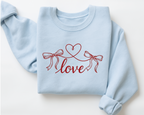 Coquette Love Bow Sweatshirt - Ribbon Heart String Valentine's Crewneck - VL38