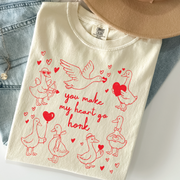 Comfort Colors® Goose Shirt - "You Make My Heart Go Honk" Funny Valentine -VL26