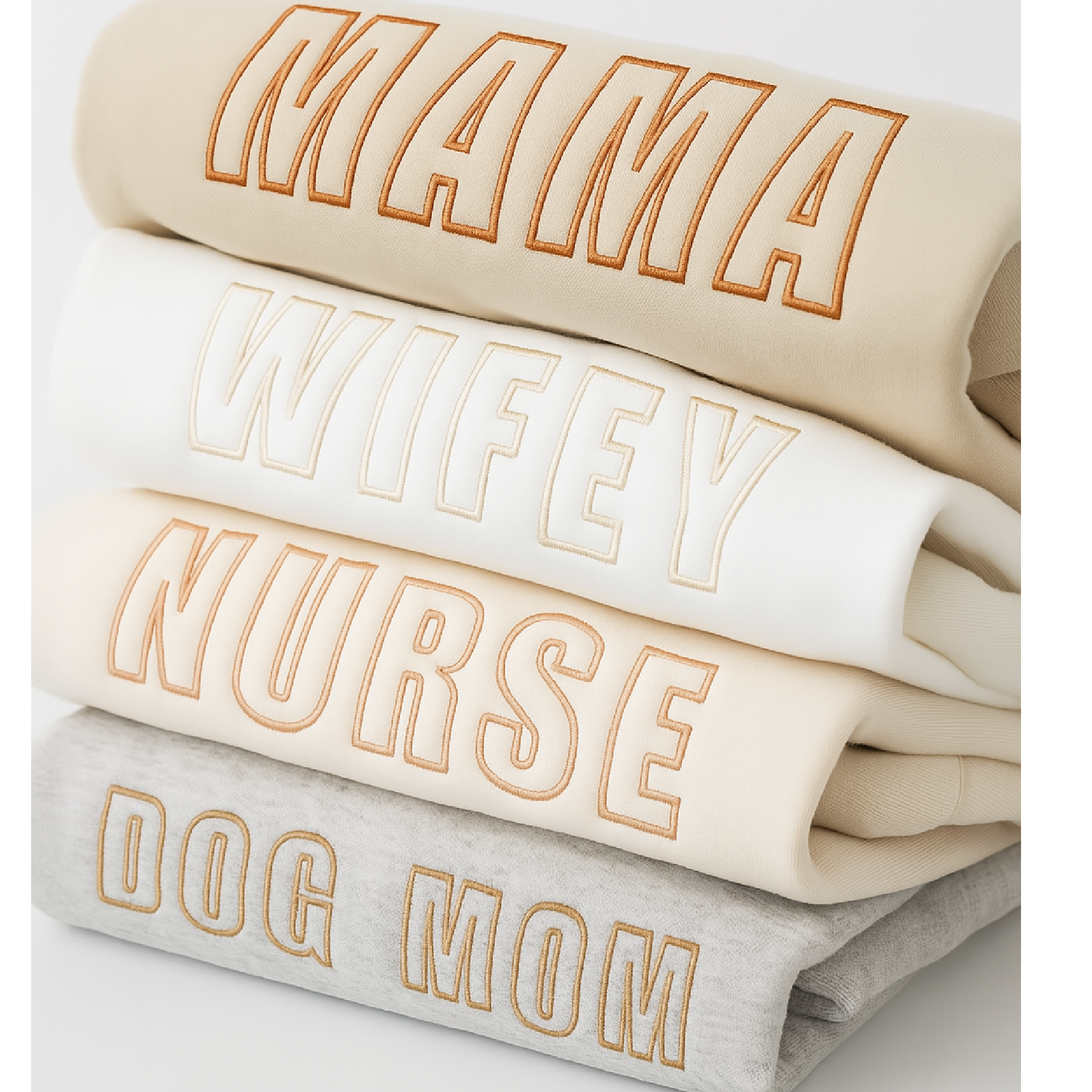 Embroidered Outline Word Sweatshirt