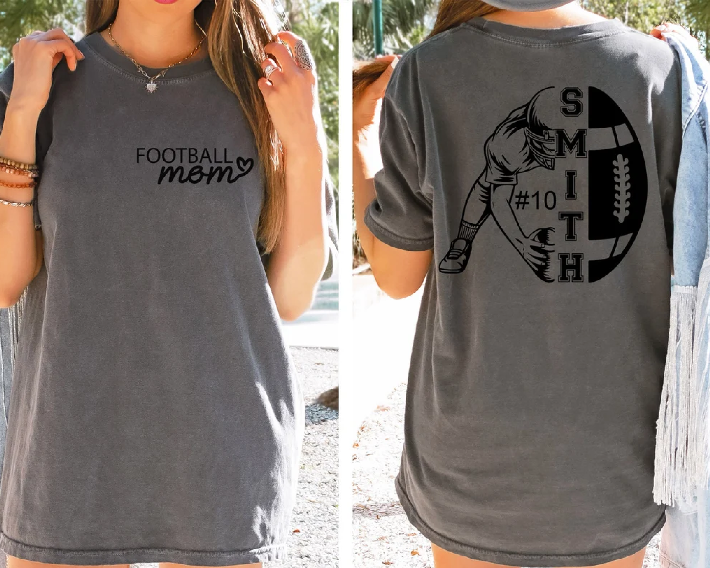 Custom Football Mom Shirt – Personalized Name & Number Tee