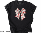 Comfort Colors® Coquette Sketch Bow Shirt - Hand-Drawn Heart Ribbon Tee - vl36