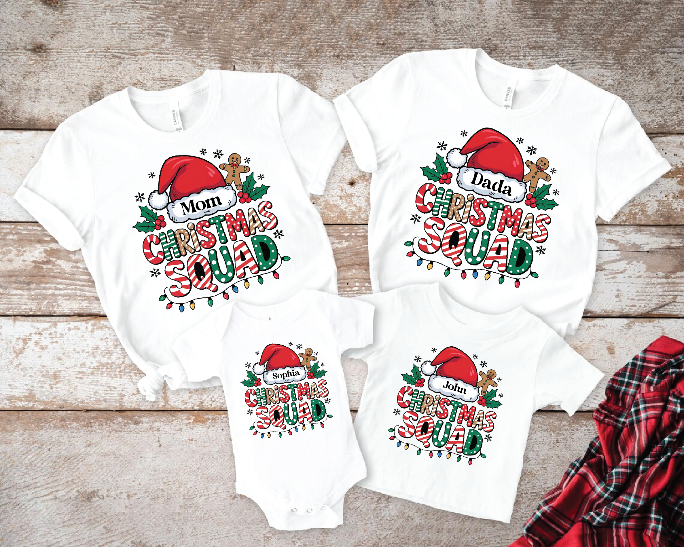 Christmas Squad T-Shirt – Matching Family Christmas Shirts, Personalized Holiday Tee