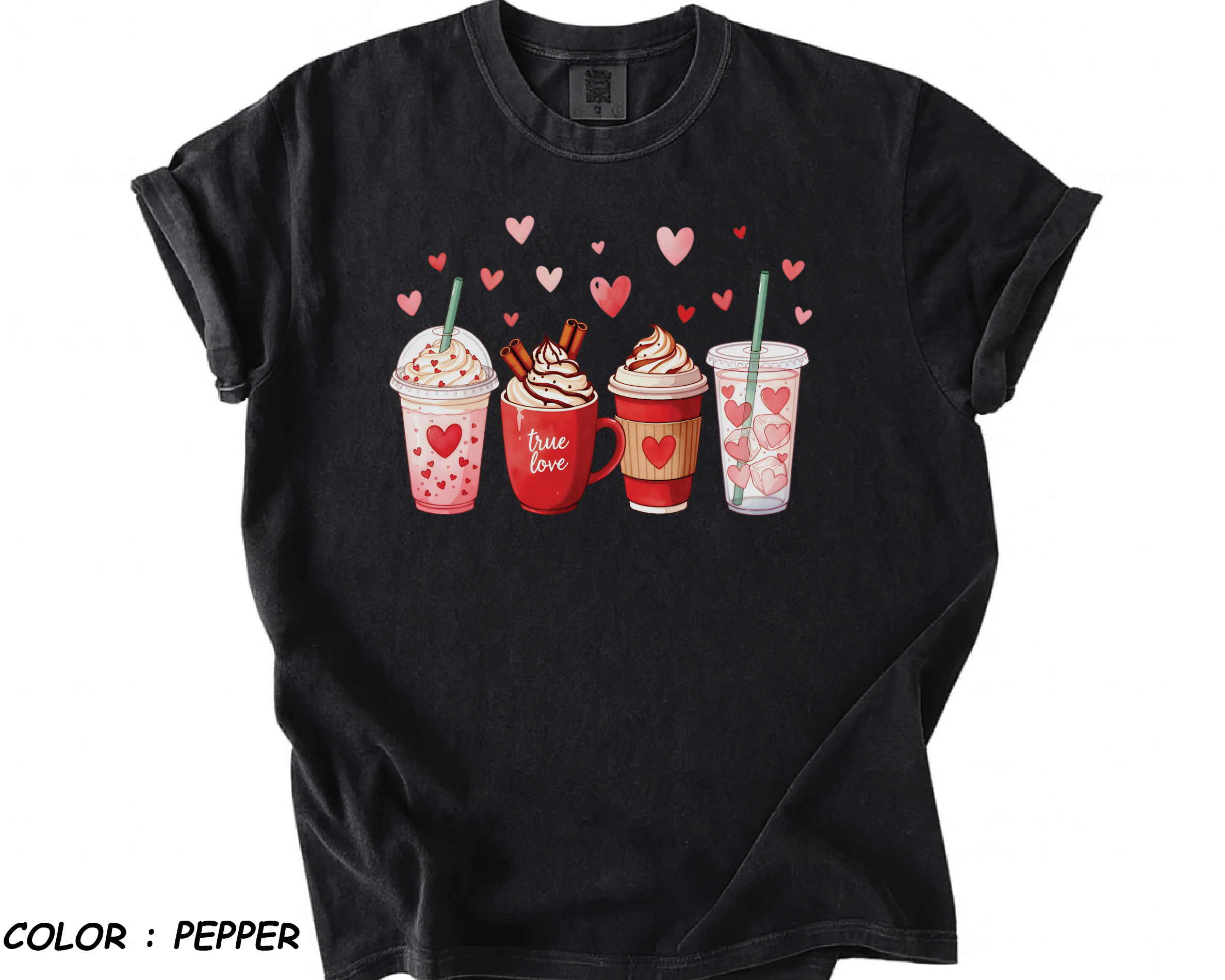 Comfort Colors® Valentine Coffee Shirt - Cute Latte & Iced Coffee Tee - vl40