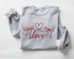 Coquette Love Bow Sweatshirt - Ribbon Heart String Valentine's Crewneck - VL38