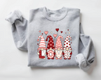 Valentine's Day Gnome Sweatshirt - Cute "LOVE" Gnomes Crewneck - VL42
