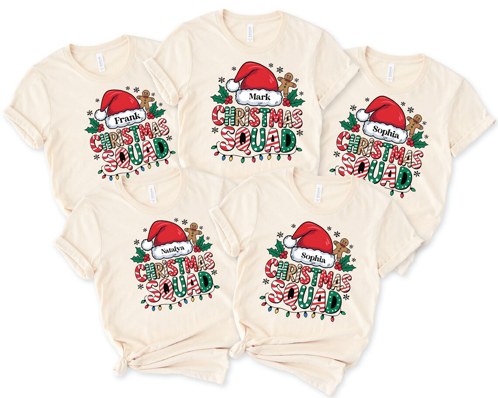 Christmas Squad T-Shirt – Matching Family Christmas Shirts, Personalized Holiday Tee