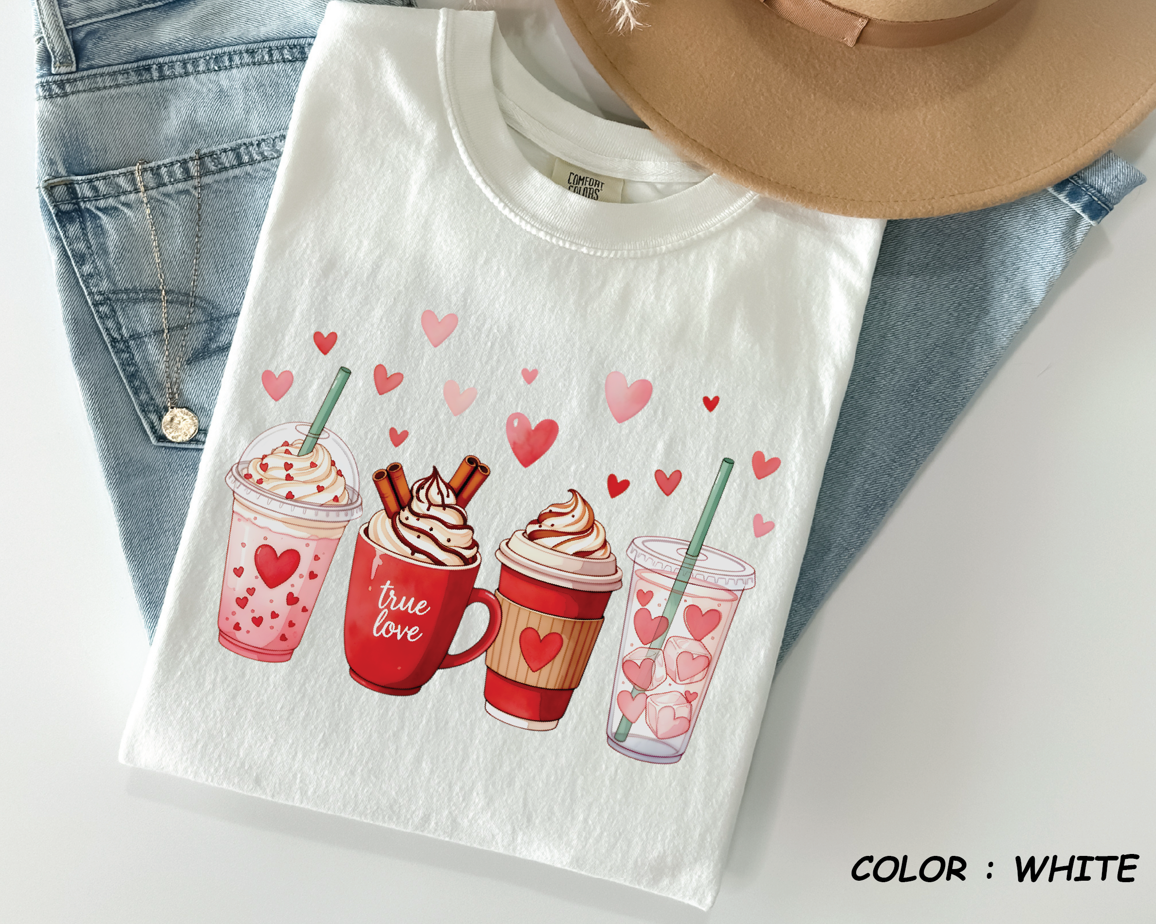 Comfort Colors® Valentine Coffee Shirt - Cute Latte & Iced Coffee Tee - vl40