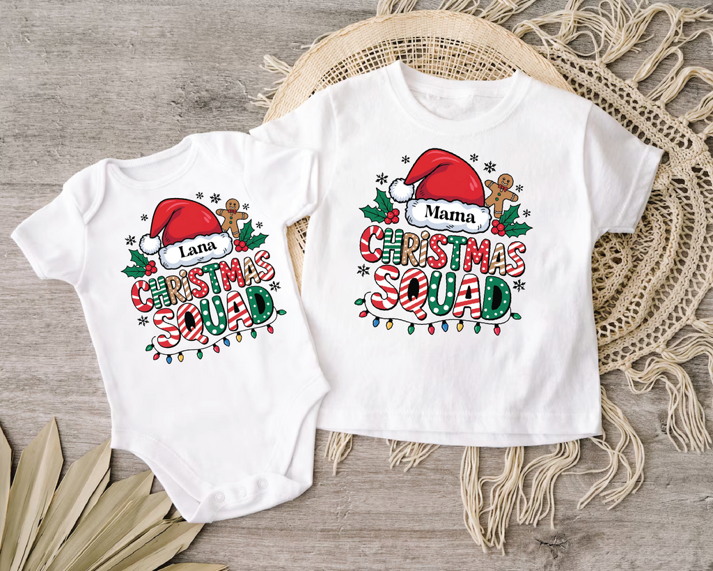 Christmas Squad T-Shirt – Matching Family Christmas Shirts, Personalized Holiday Tee