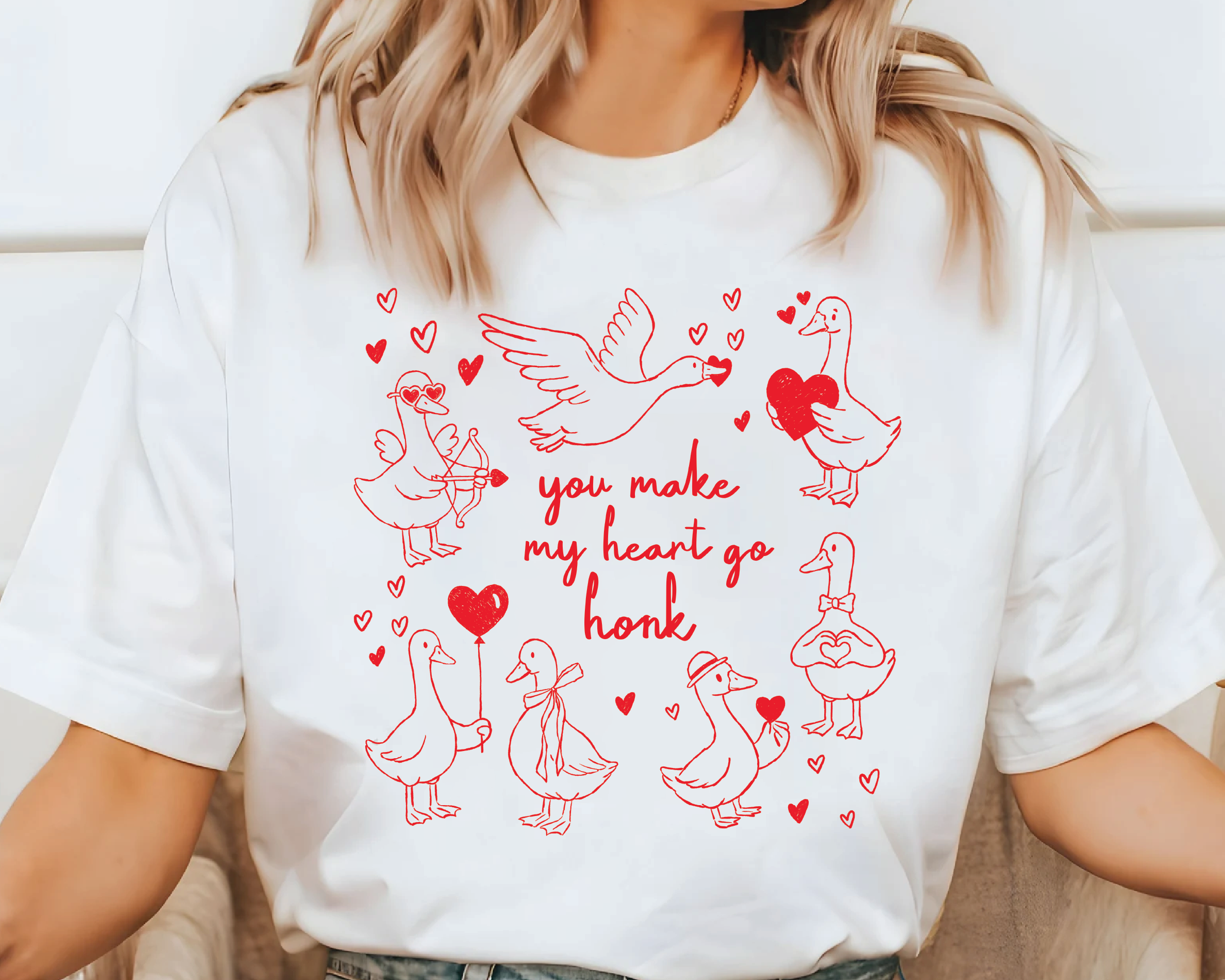 Comfort Colors® Goose Shirt - "You Make My Heart Go Honk" Funny Valentine -VL26