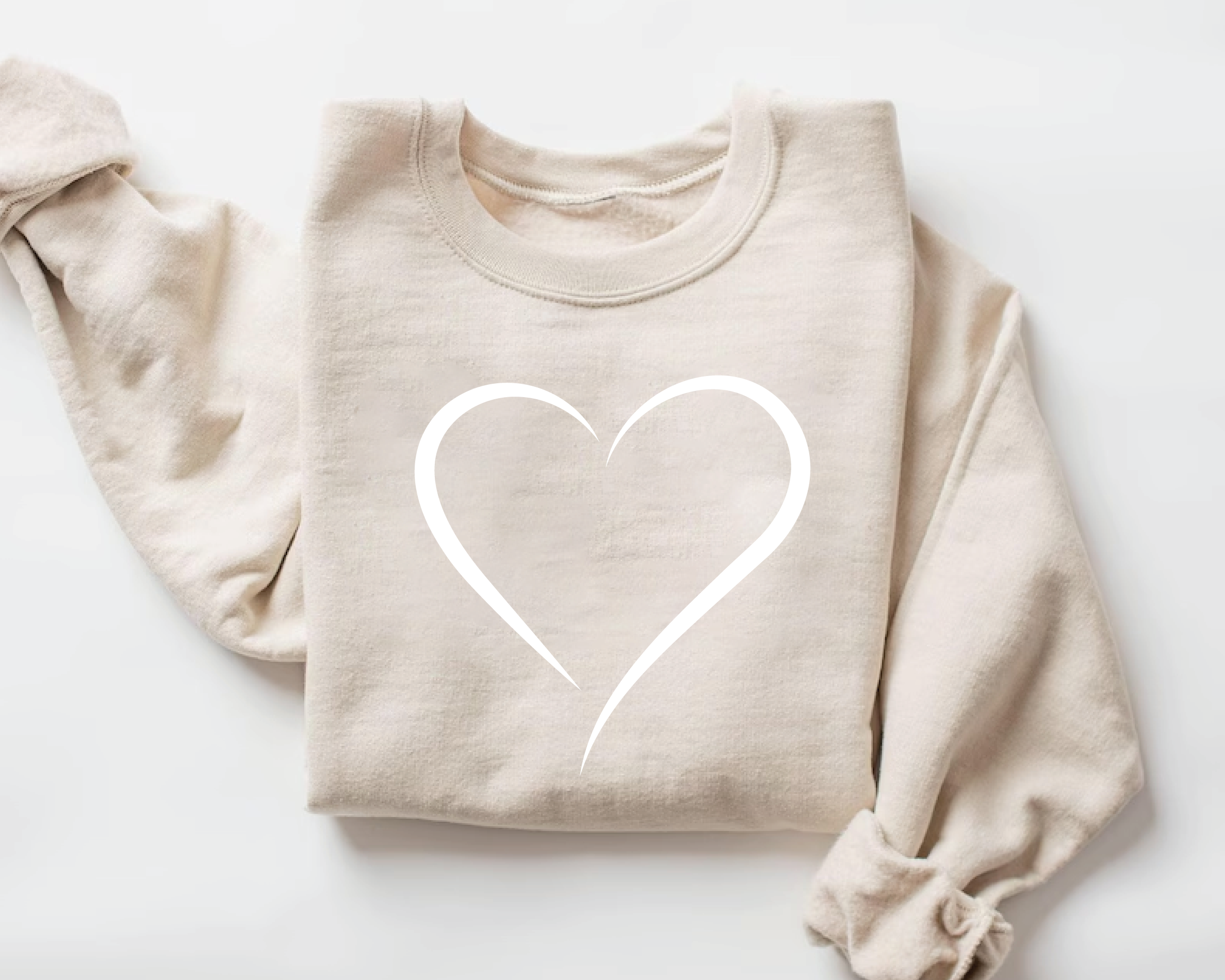 Minimalist Heart Outline Sweatshirt - Simple Valentine's Day Crewneck - vl35