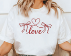 Comfort Colors® Coquette Love Bow Shirt - Ribbon Heart String Tee - vl39