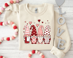 Valentine's Day Gnome Sweatshirt - Cute "LOVE" Gnomes Crewneck - VL42