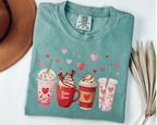 Comfort Colors® Valentine Coffee Shirt - Cute Latte & Iced Coffee Tee - vl40