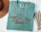 Comfort Colors® Coquette Love Bow Shirt - Ribbon Heart String Tee - vl39