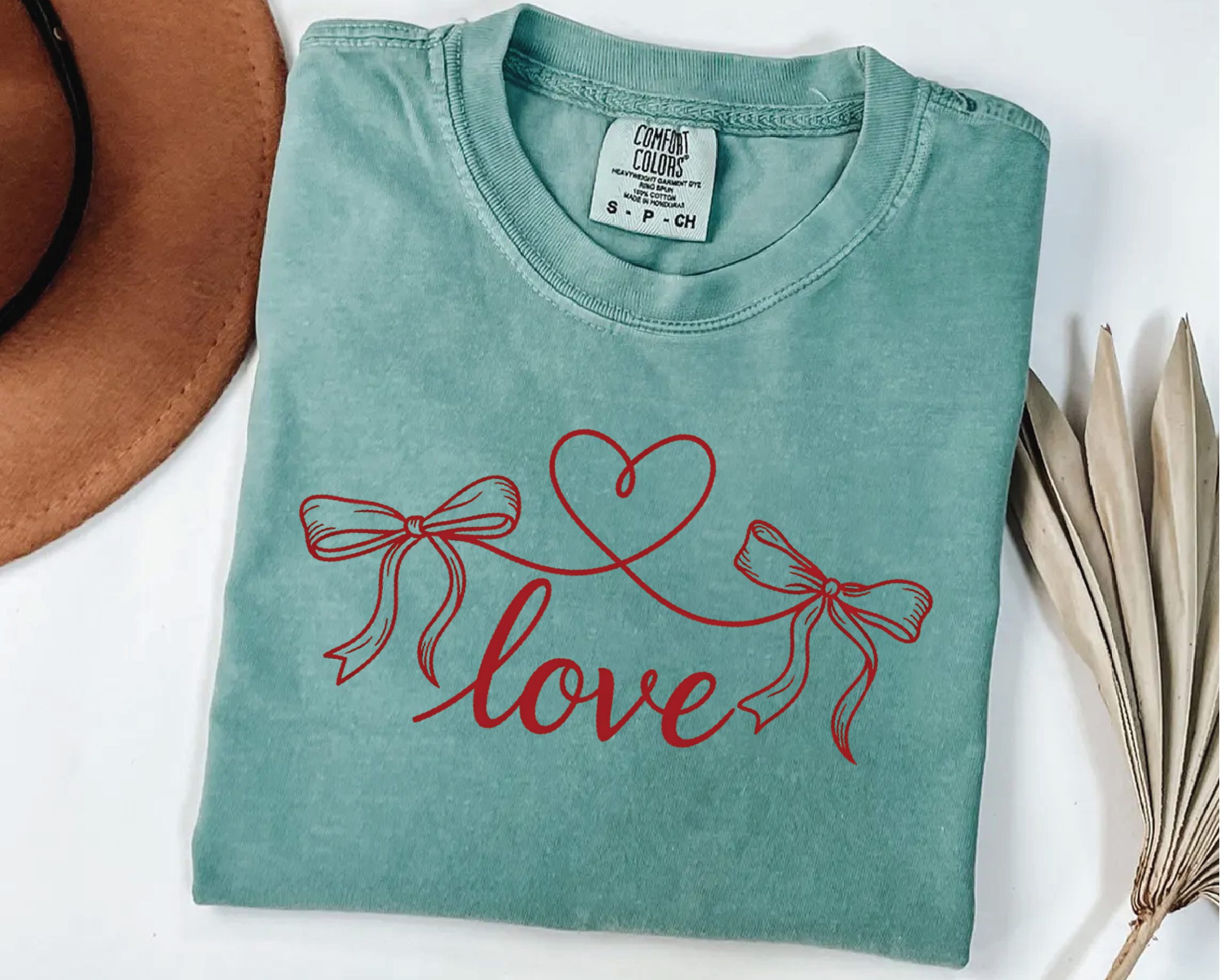 Comfort Colors® Coquette Love Bow Shirt - Ribbon Heart String Tee - vl39