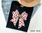 Comfort Colors® Coquette Sketch Bow Shirt - Hand-Drawn Heart Ribbon Tee - vl36