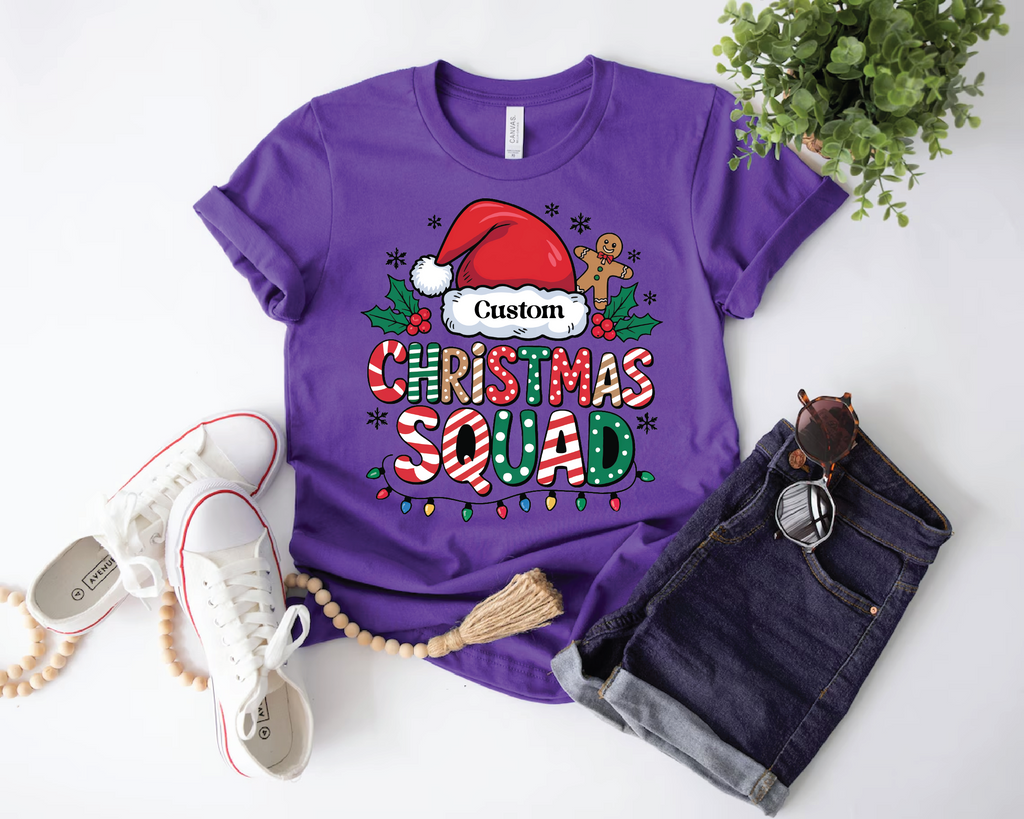 Christmas Squad T-Shirt – Matching Family Christmas Shirts, Personalized Holiday Tee