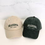 Personalized Grandma Grandpa Hat – Custom EST Year Embroidered Cap - HGM1