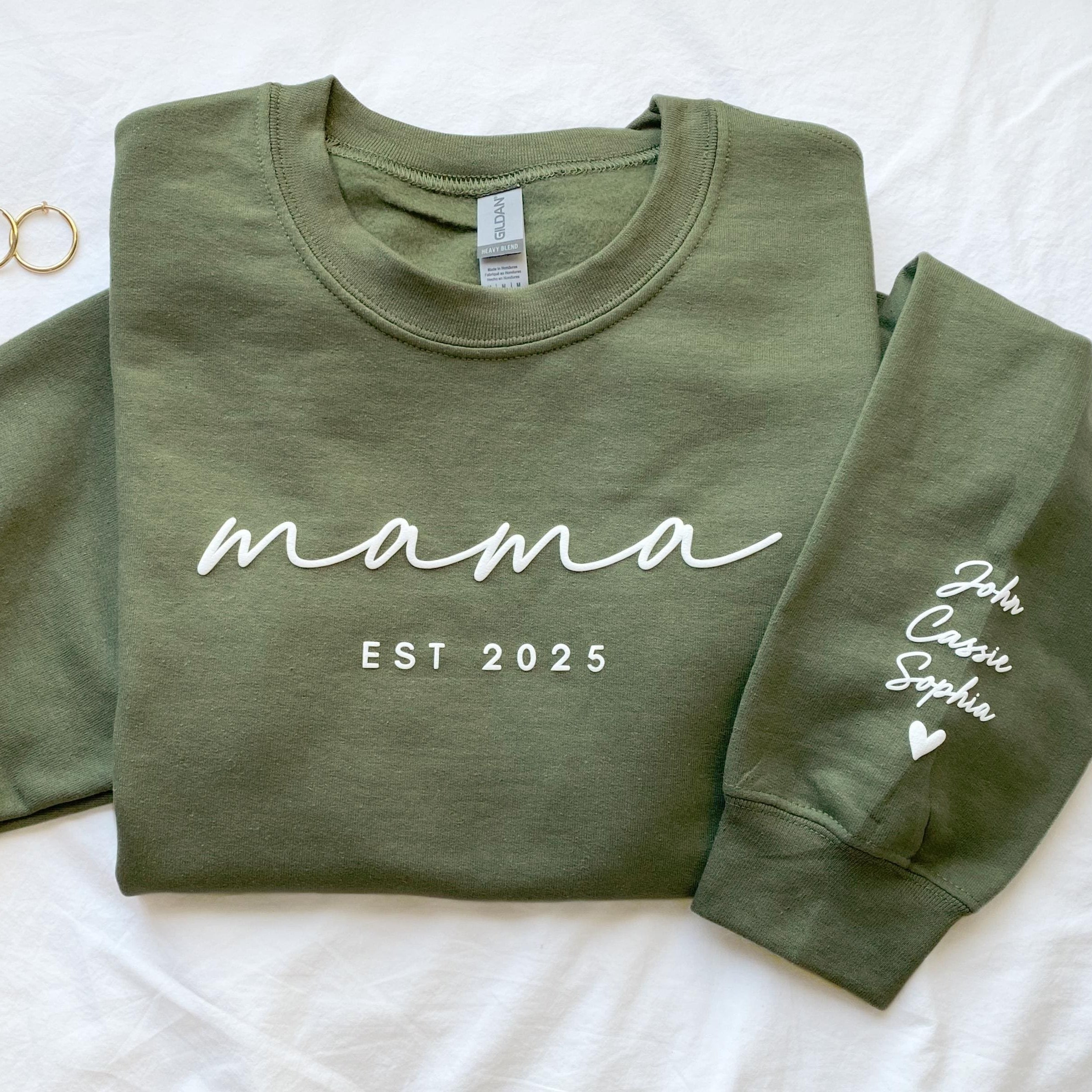 Custom Mama est. year Puff Print Shirt