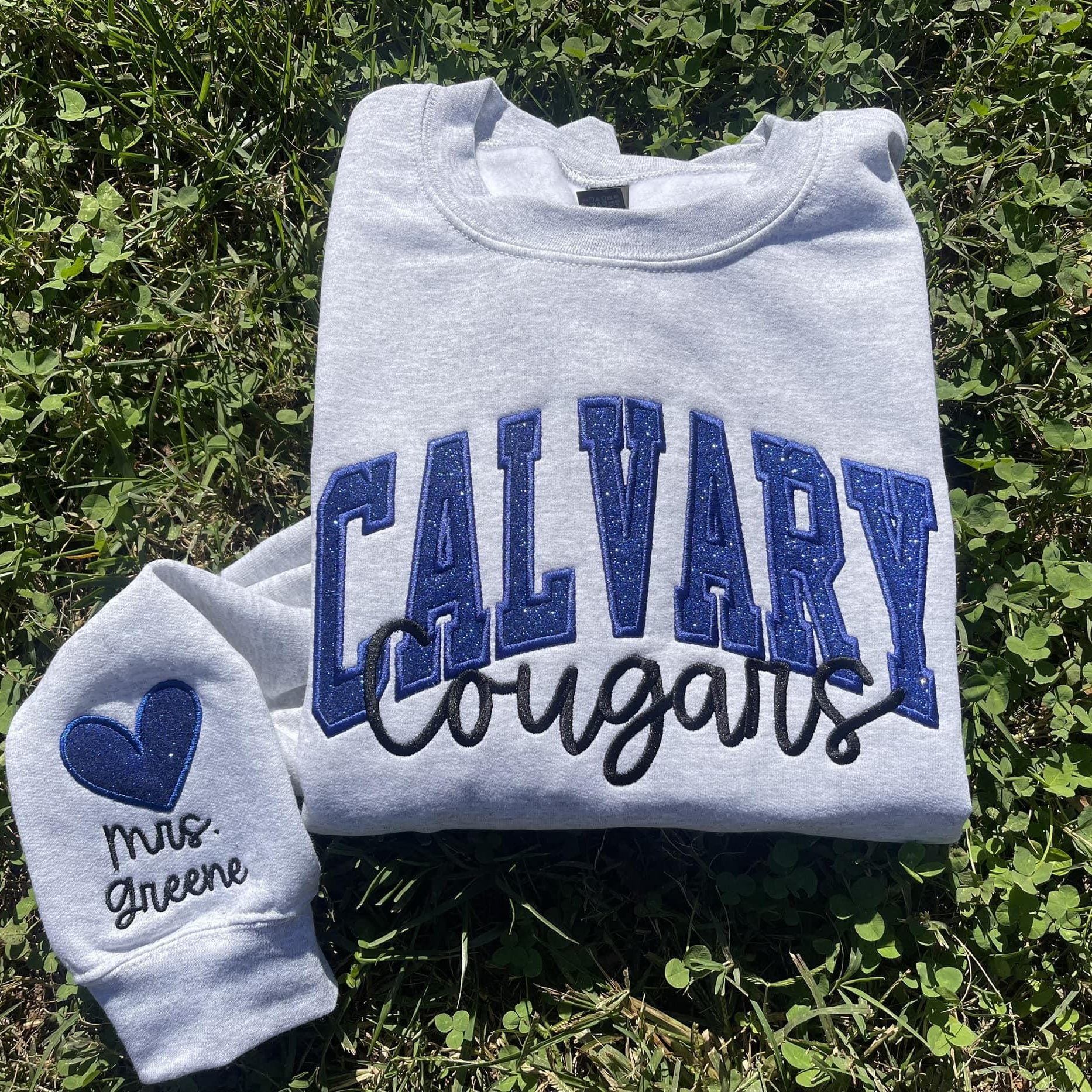 Custom Embroidery Glitter School Spirit Shỉrt