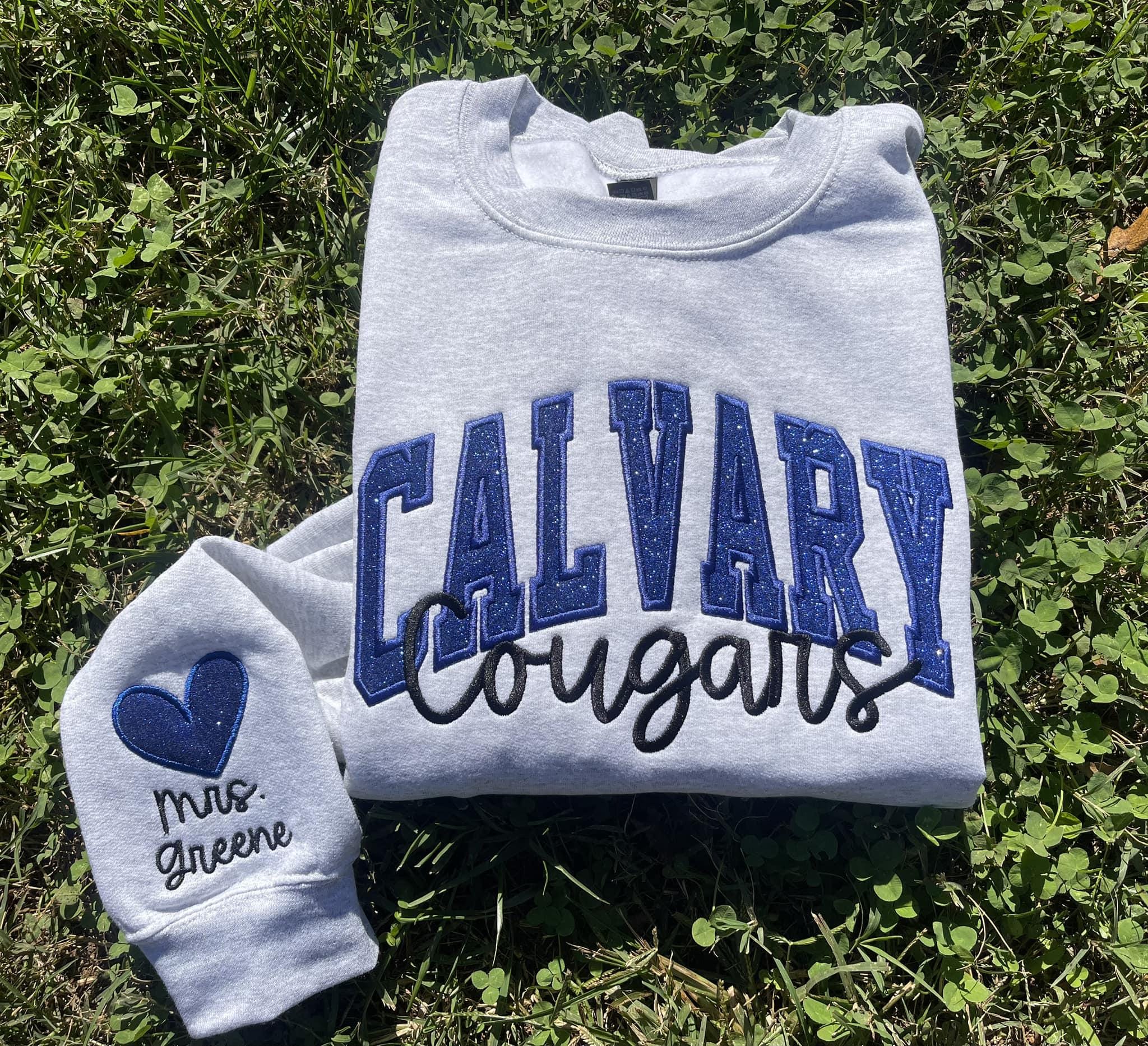 Custom Embroidery Glitter School Spirit Shỉrt