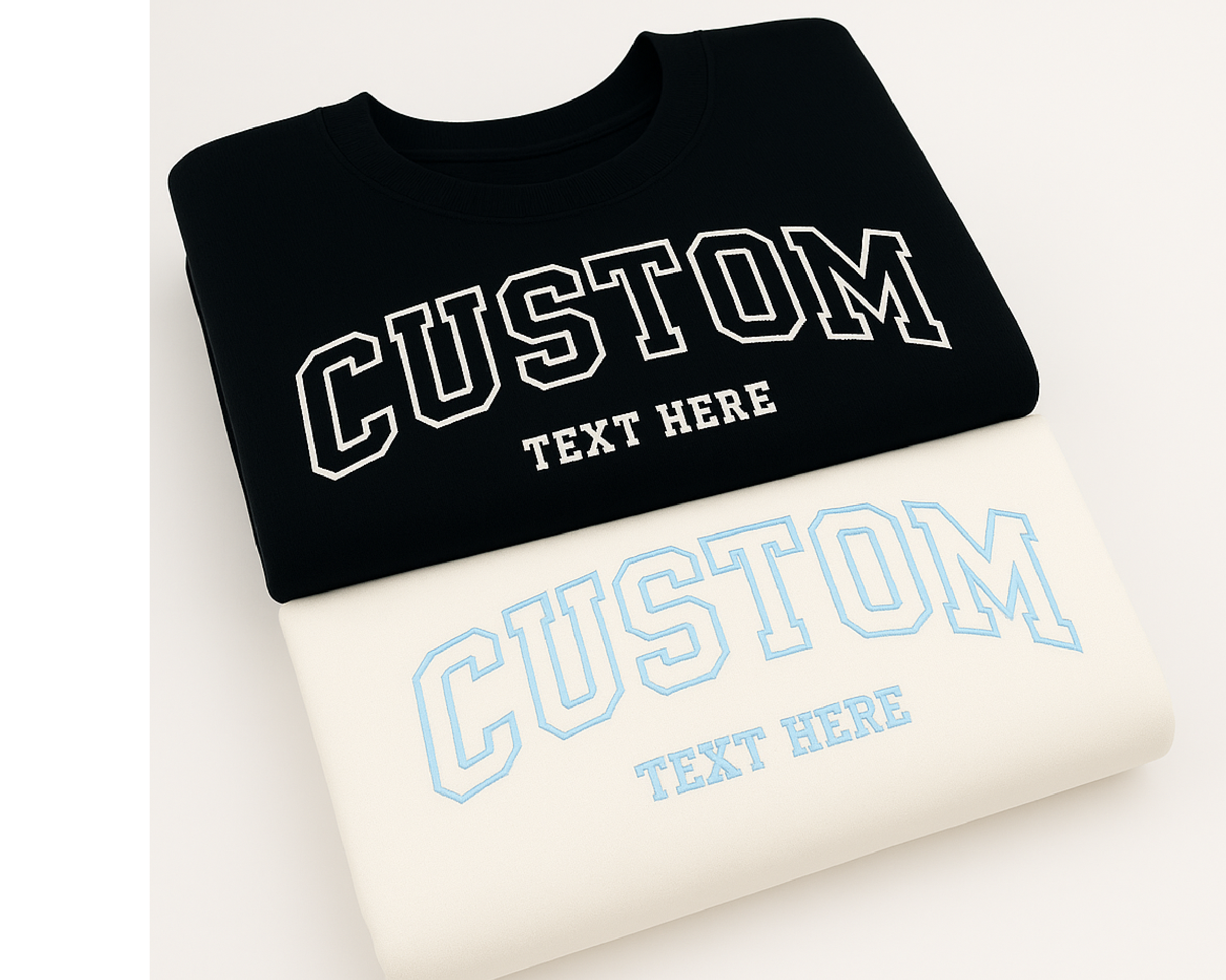 Custom Varsity Sweatshirt – Personalized Embroidered Text Crewneck