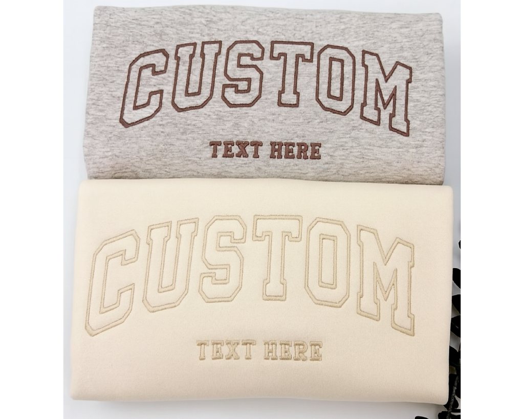 Custom Varsity Sweatshirt – Personalized Embroidered Text Crewneck