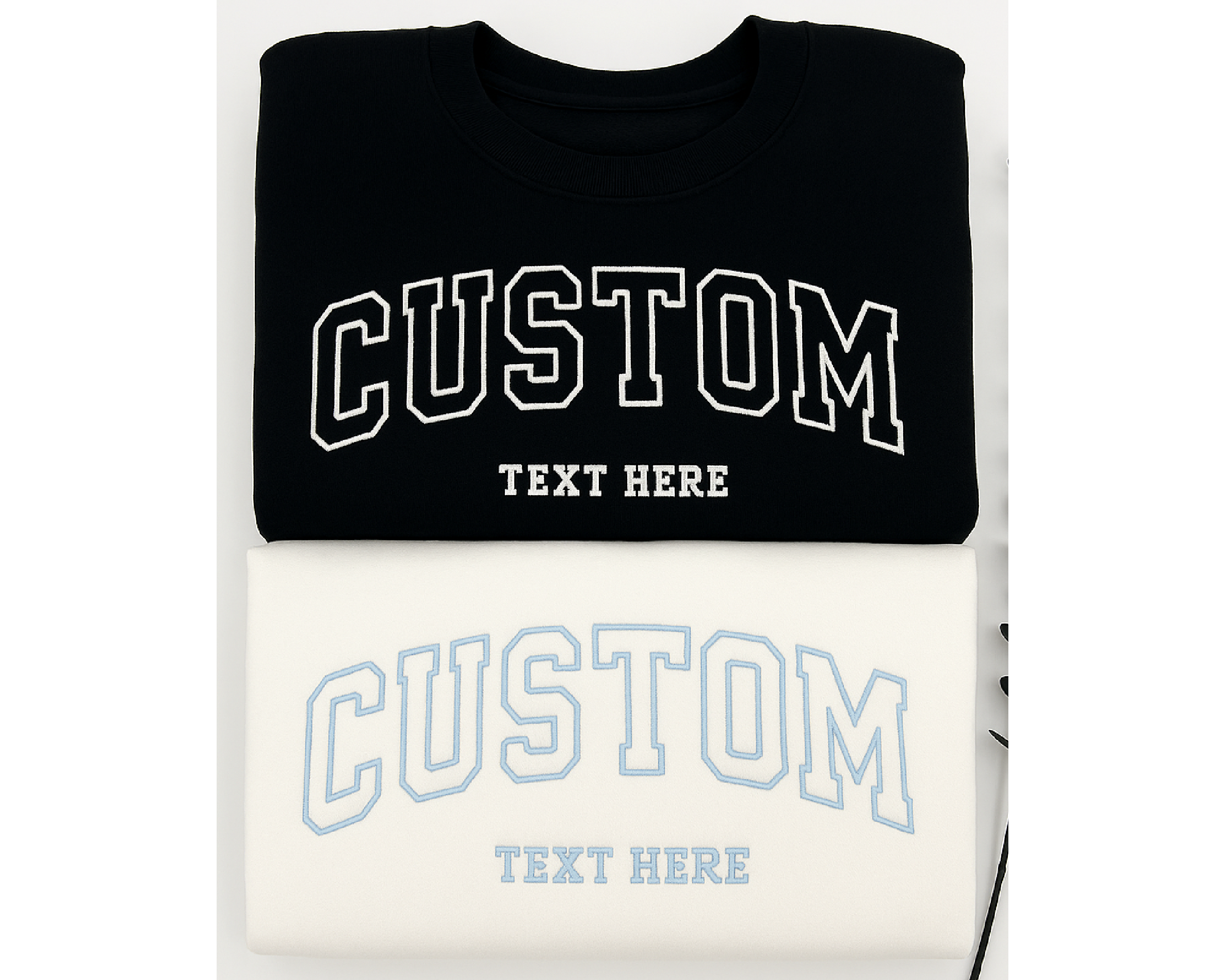 Custom Varsity Sweatshirt – Personalized Embroidered Text Crewneck
