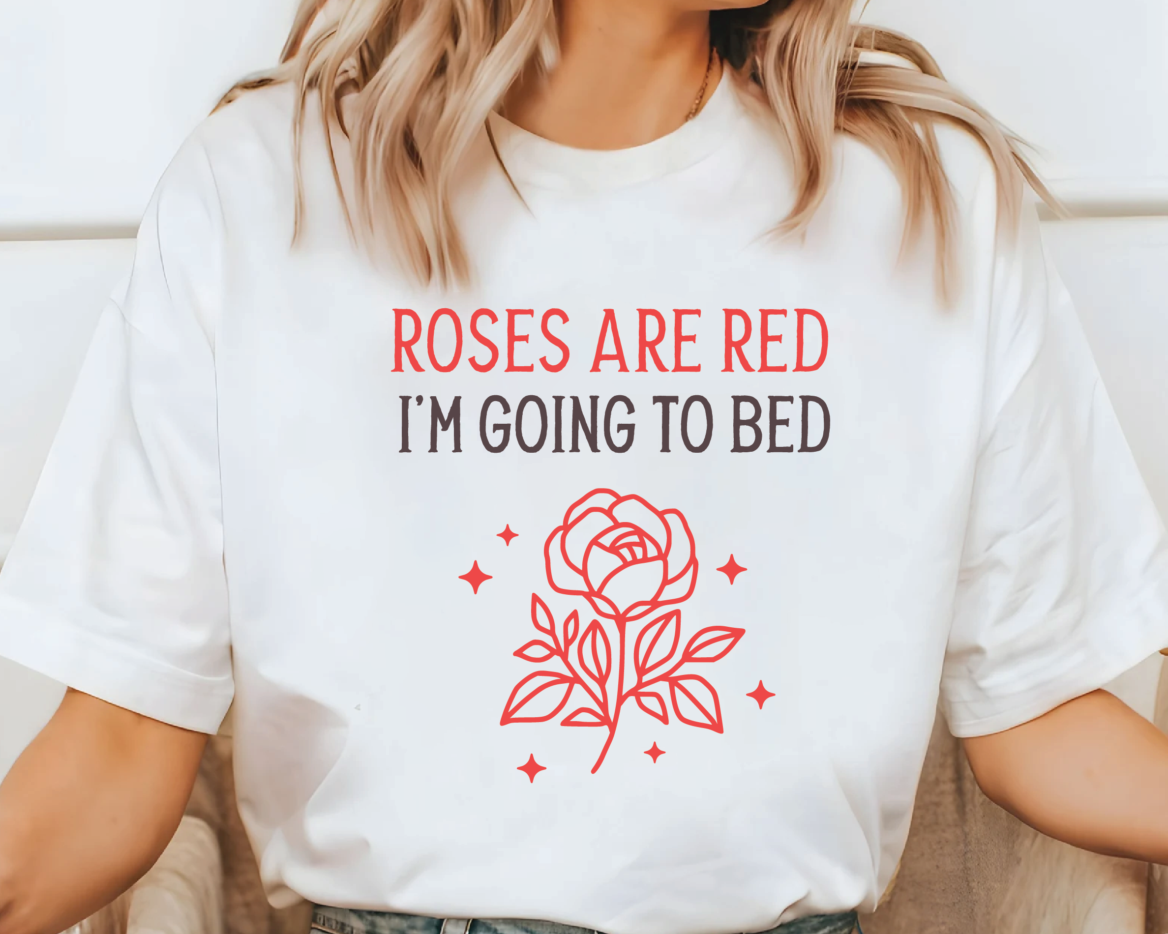Comfort Colors® Shirt - "Roses Are Red I'm Going To Bed" Funny Anti-Valentine - vl32