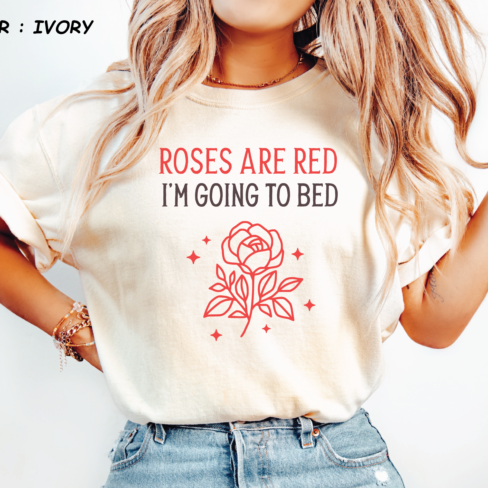 Comfort Colors® Shirt - "Roses Are Red I'm Going To Bed" Funny Anti-Valentine - vl32