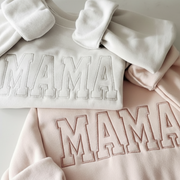 Custom Embroidered Mama Sweatshirt - Personalized Varsity Name Crewneck