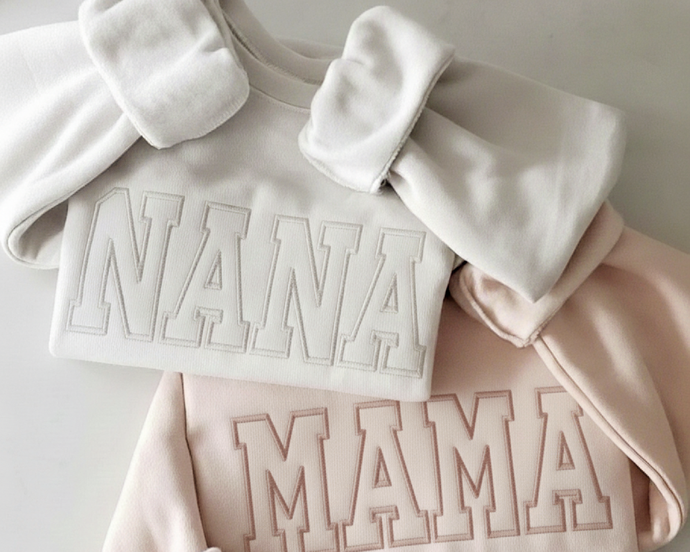 Custom Embroidered Mama Sweatshirt - Personalized Varsity Name Crewneck