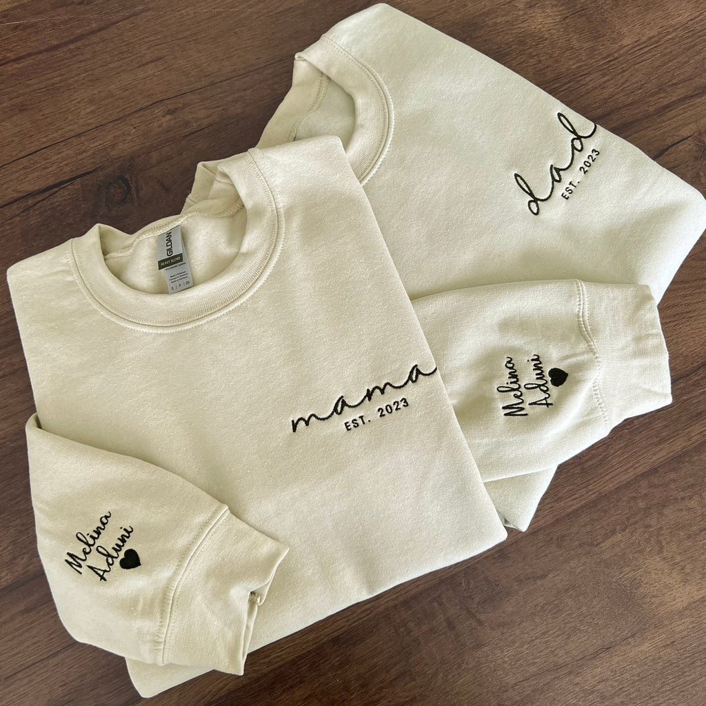 Mama and Dad Embroidery Shirt