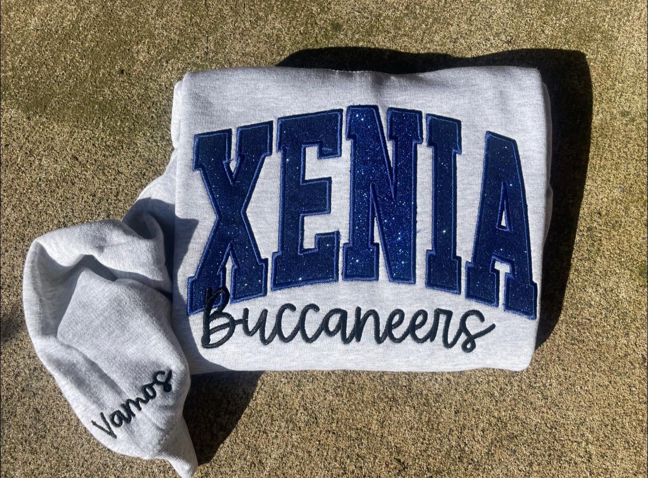 Custom Embroidery Glitter School Spirit Shỉrt