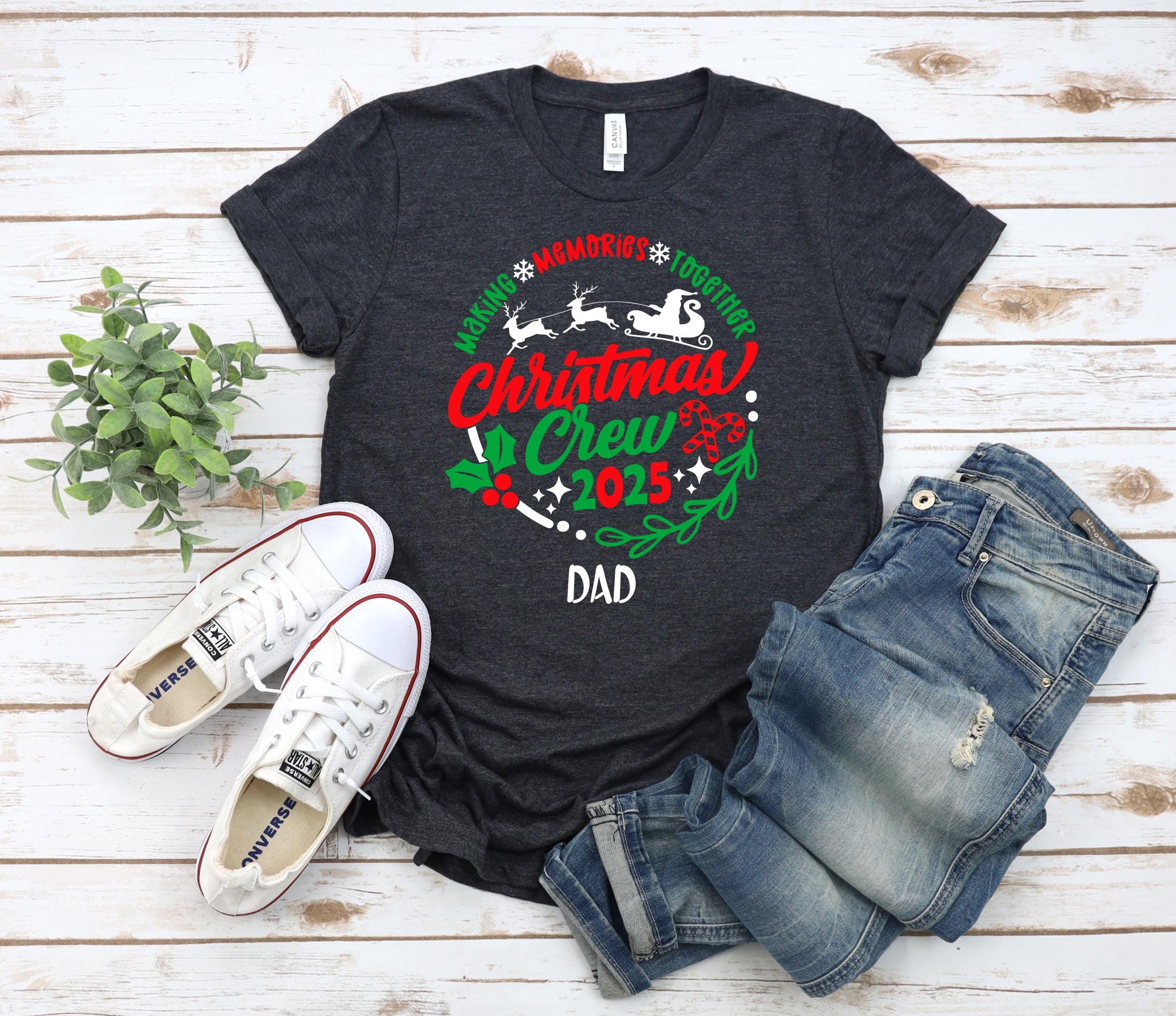 Christmas Crew 2025 Shirt – Matching Family Christmas Outfits, Personalized Holiday T-Shirts, Custom Family Name Tee - CM26
