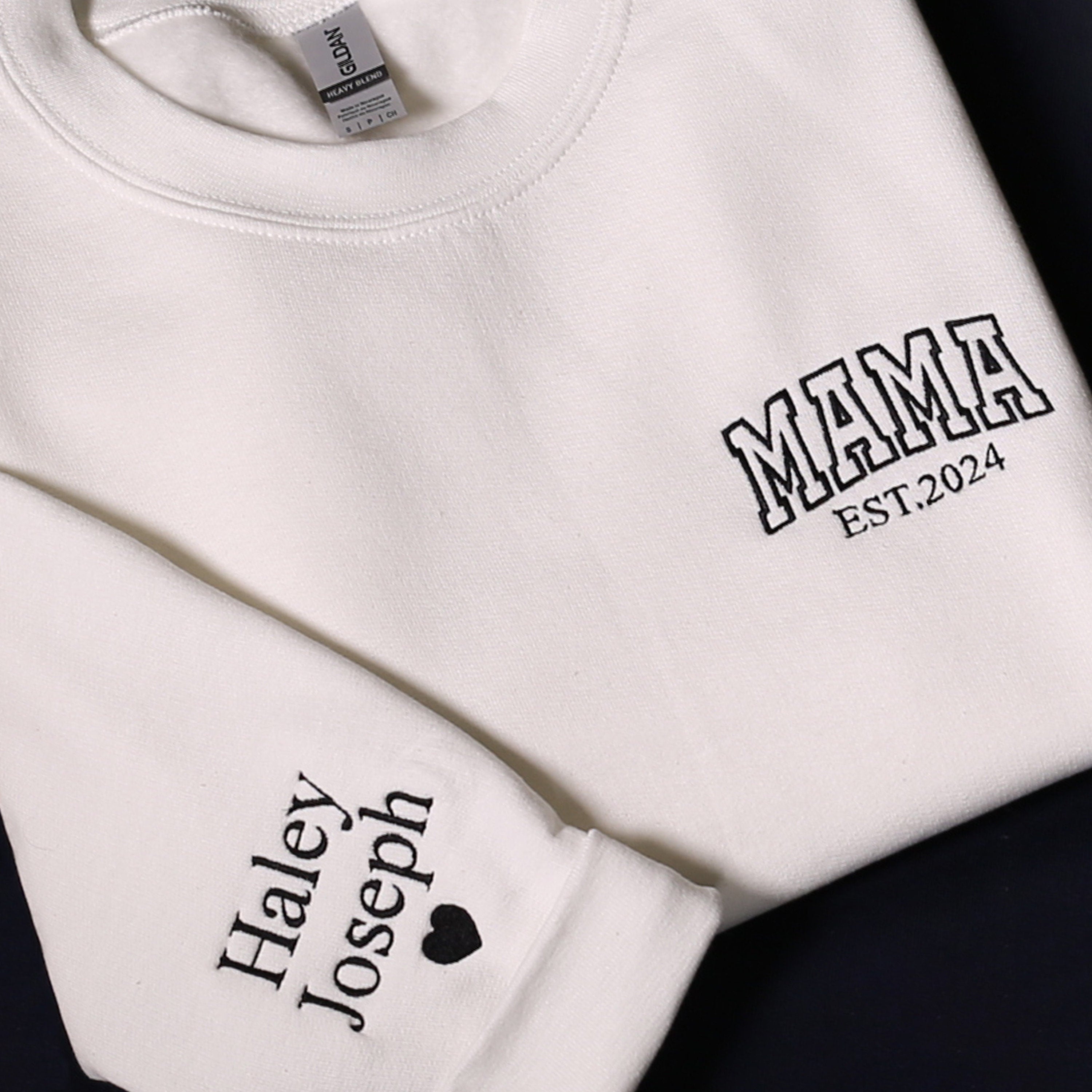 Custom Mama and Dad Est. Year Embroidery Shirt