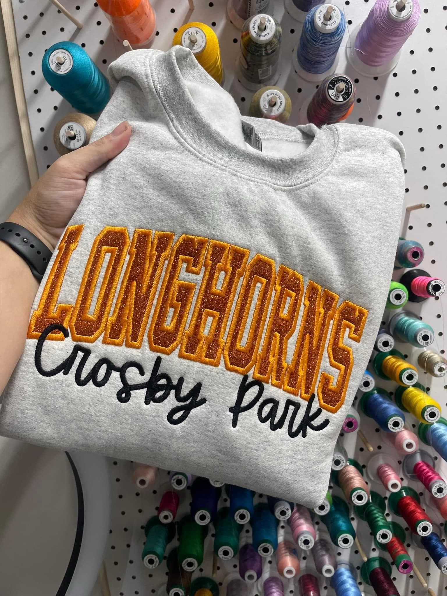 Custom Embroidery Glitter School Spirit Shỉrt