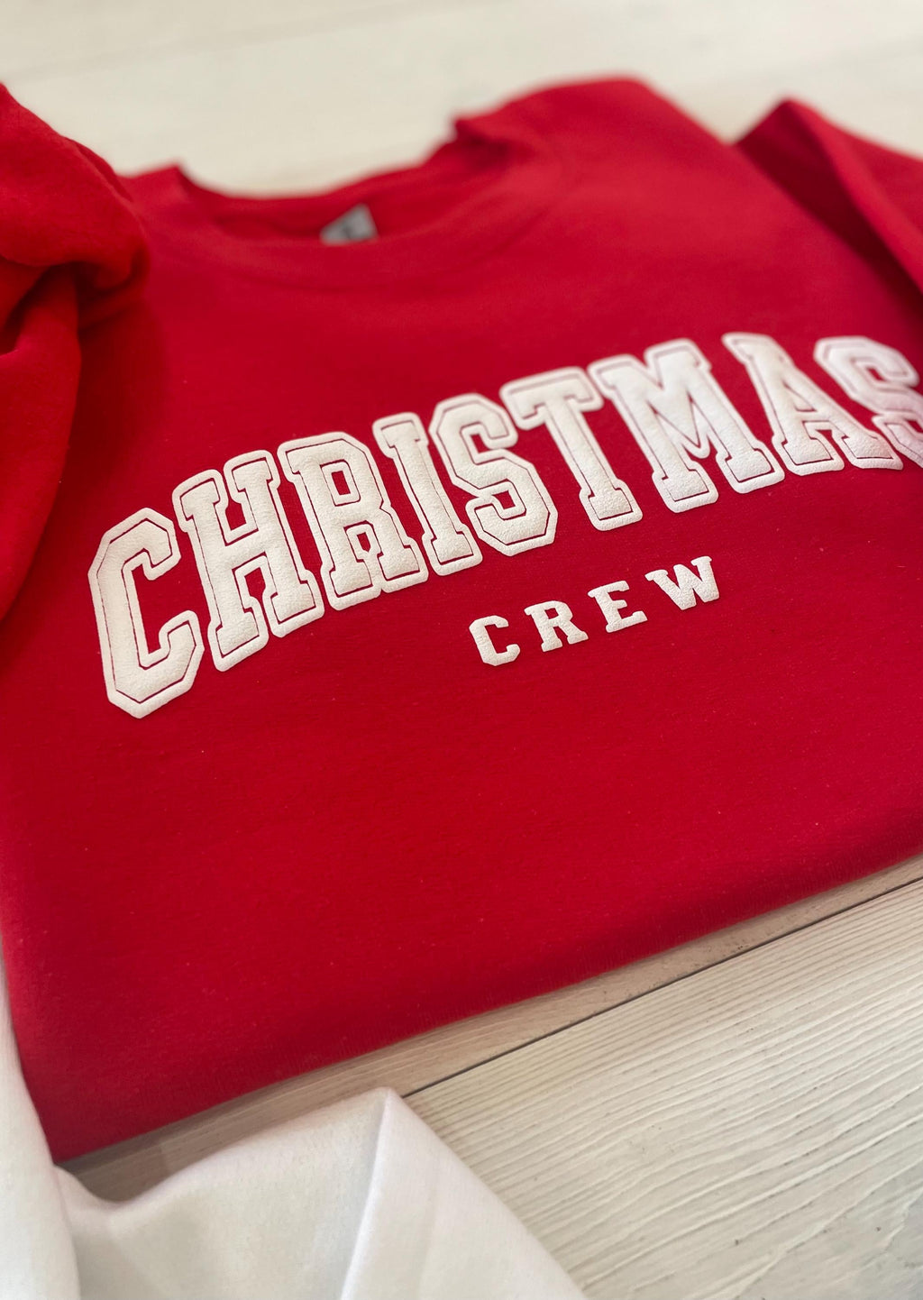 Christmas Puff Crew Sweatshirt – Classic Holiday Family Matching Crewneck, Varsity Letter Christmas Shirt