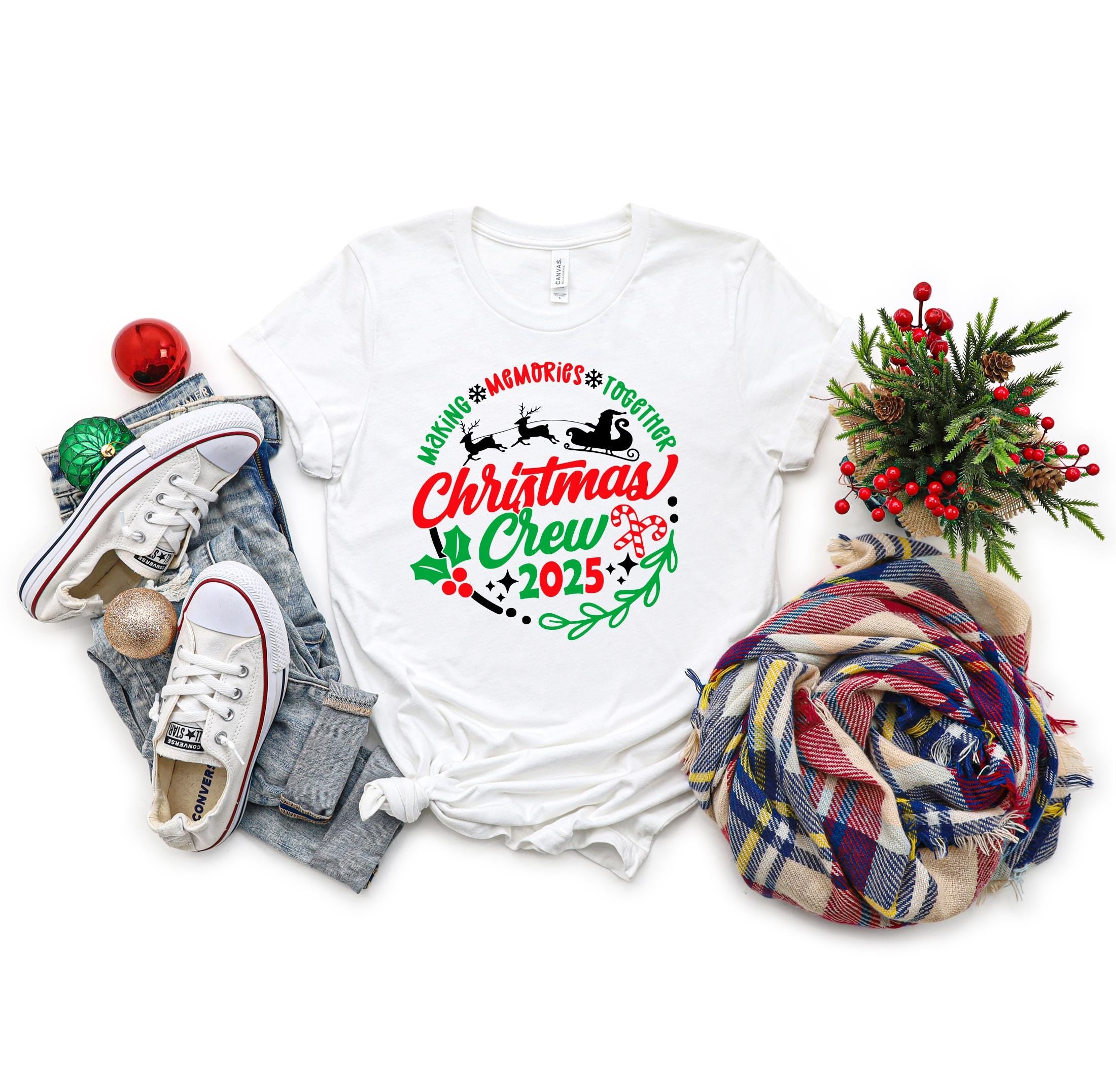 Christmas Crew 2025 Shirt – Matching Family Christmas Outfits, Personalized Holiday T-Shirts, Custom Family Name Tee - CM26