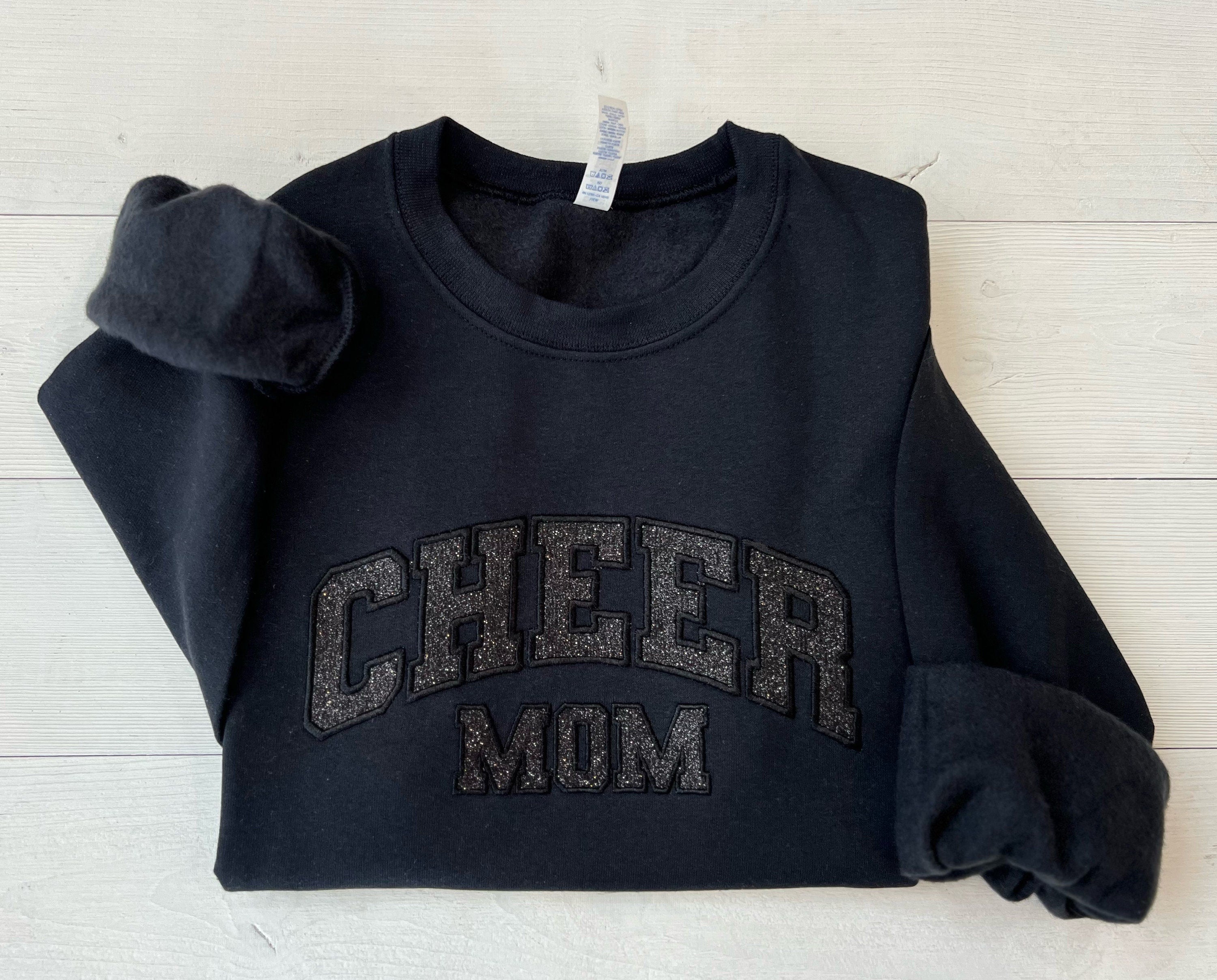 Cheer Mom Glitter Embroidery Shirt
