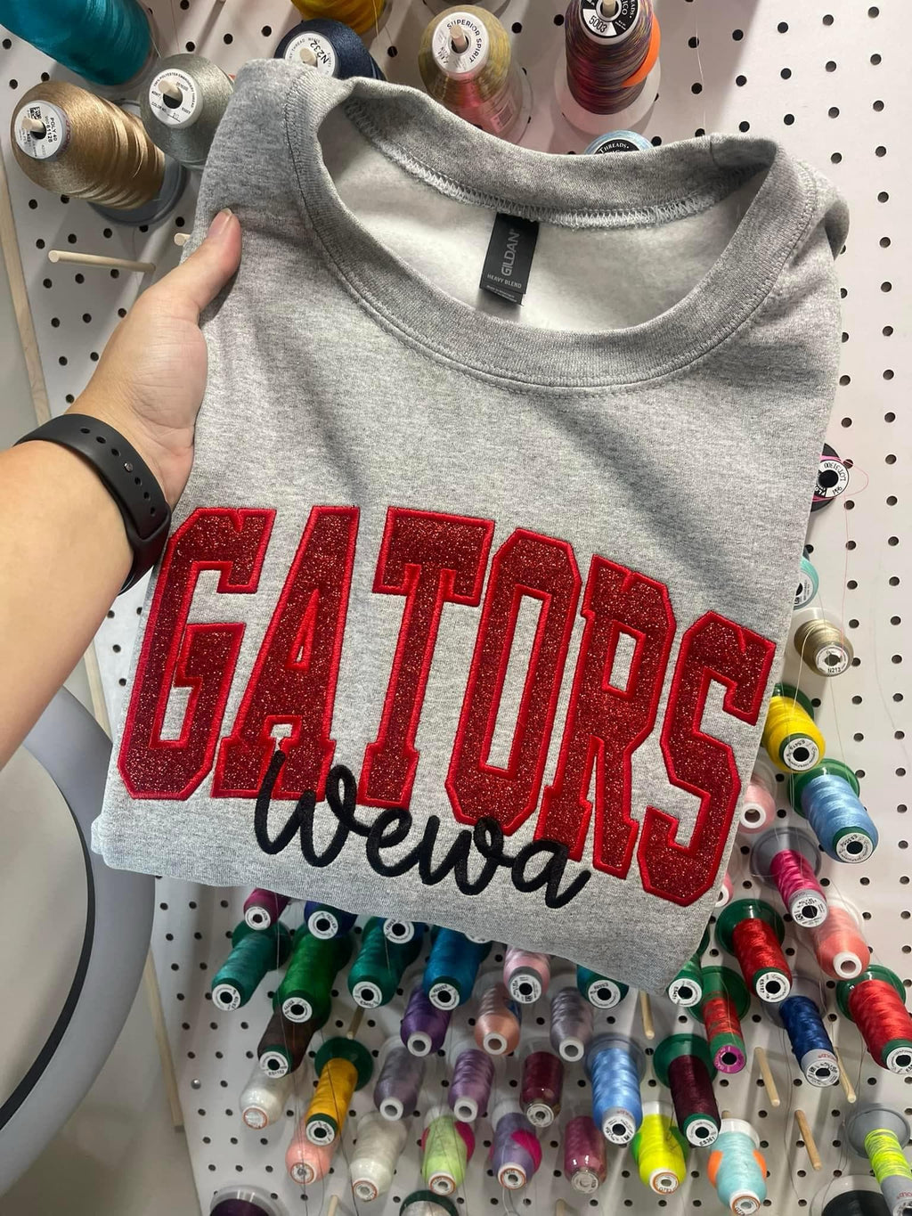 Custom Embroidery Glitter School Spirit Shỉrt