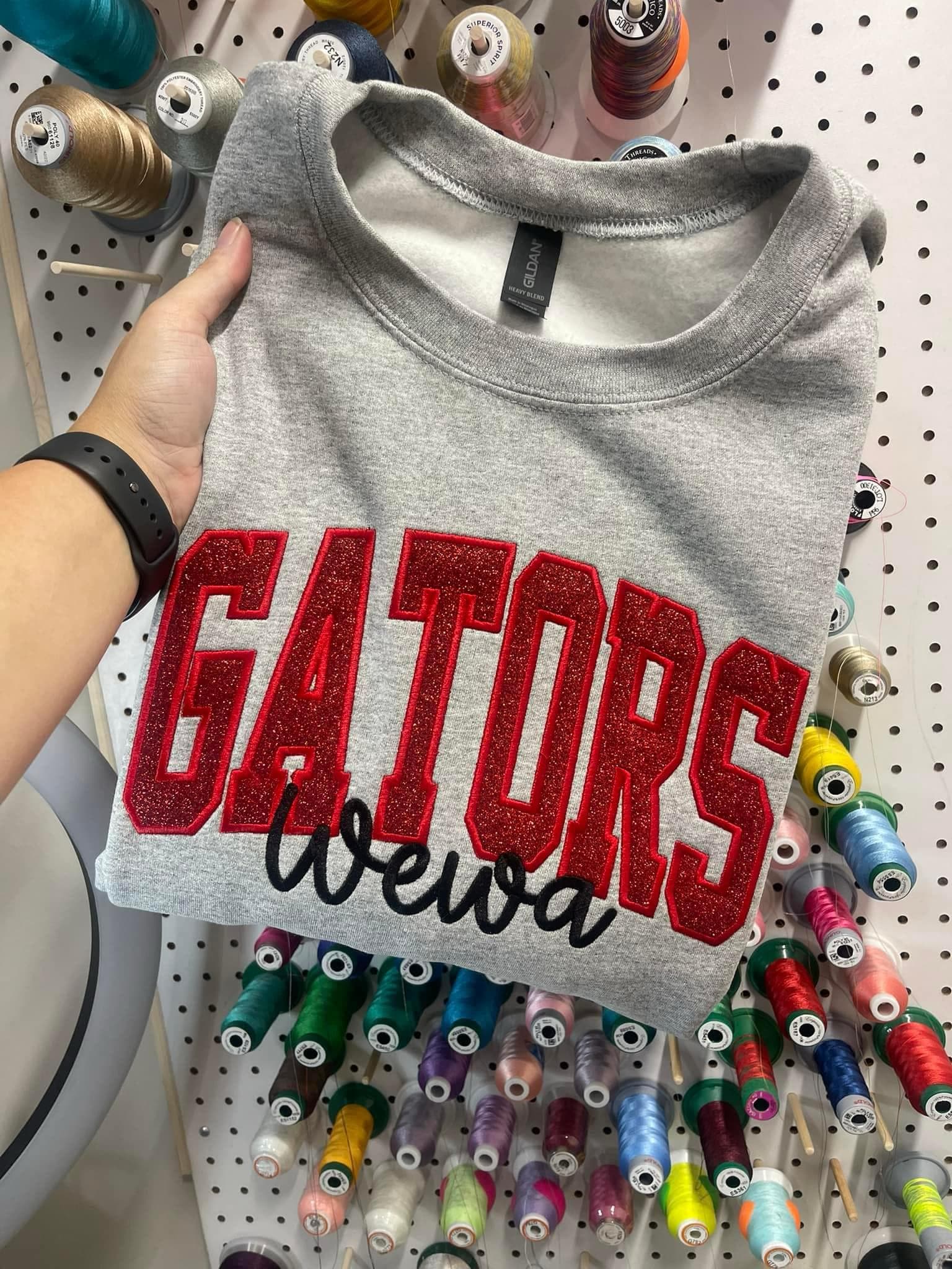 Custom Embroidery Glitter School Spirit Shỉrt