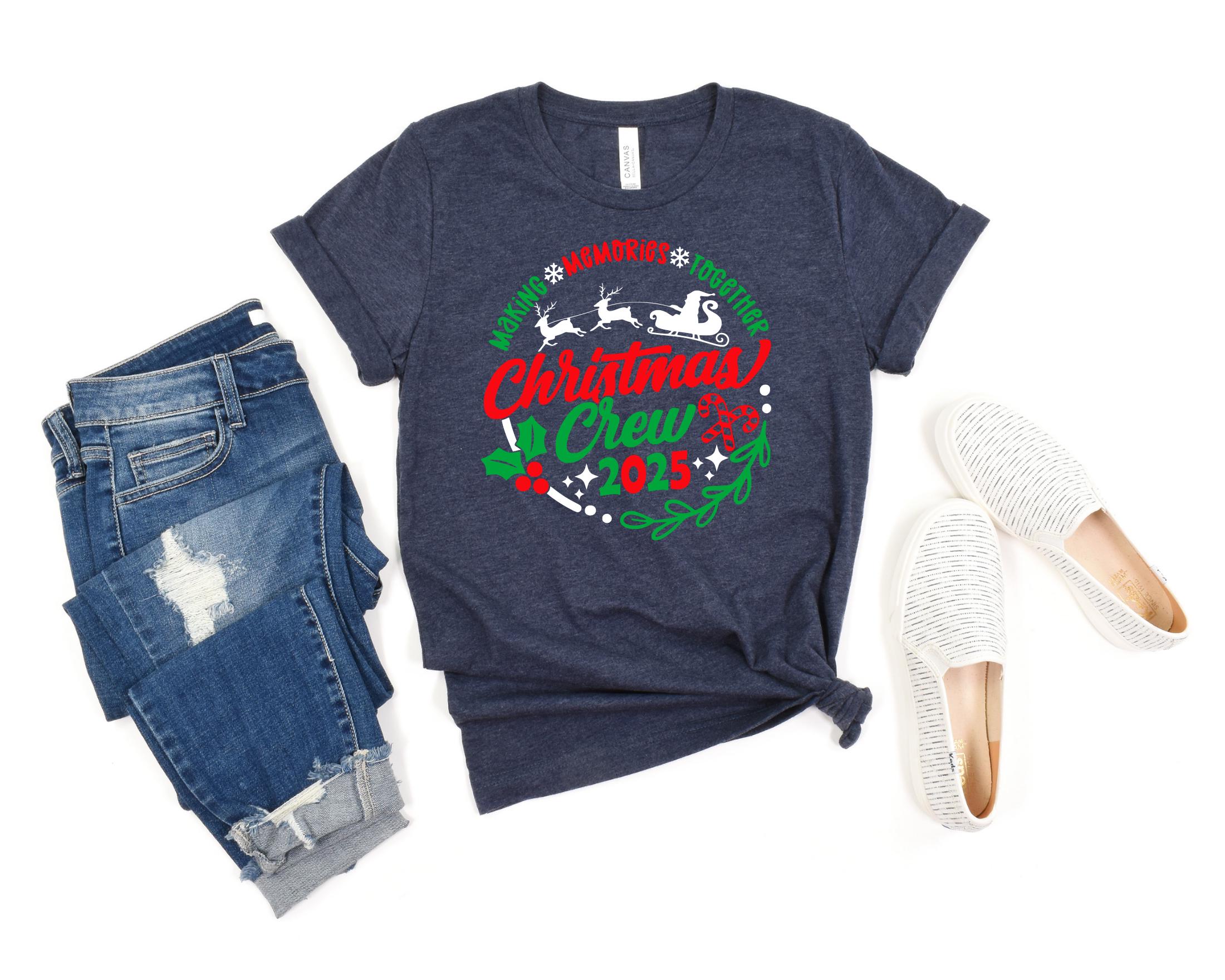 Christmas Crew 2025 Shirt – Matching Family Christmas Outfits, Personalized Holiday T-Shirts, Custom Family Name Tee - CM26