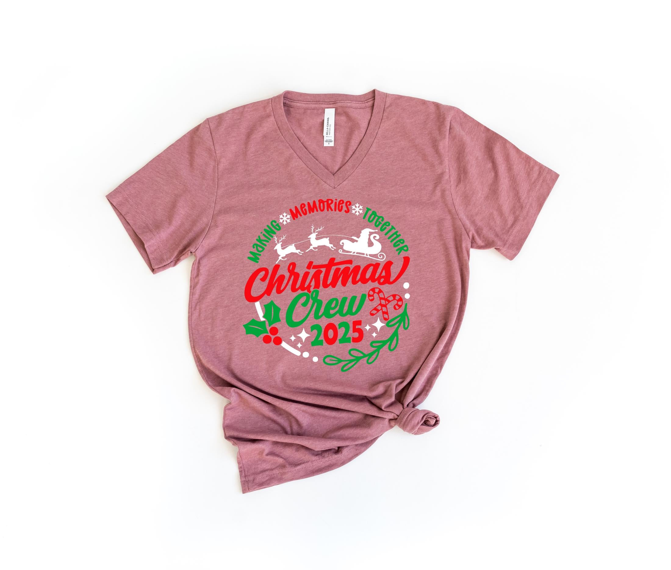 Christmas Crew 2025 Shirt – Matching Family Christmas Outfits, Personalized Holiday T-Shirts, Custom Family Name Tee - CM26